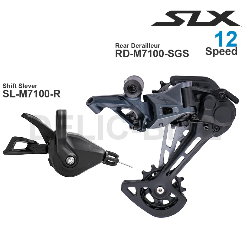 Fiets Derailleurs SHIMANO SLX M7100 1x12v Groepset 12 Speed SL M7100 R Shifter en RD M7100 SGS Achterderailleur Originele onderdelen 230619