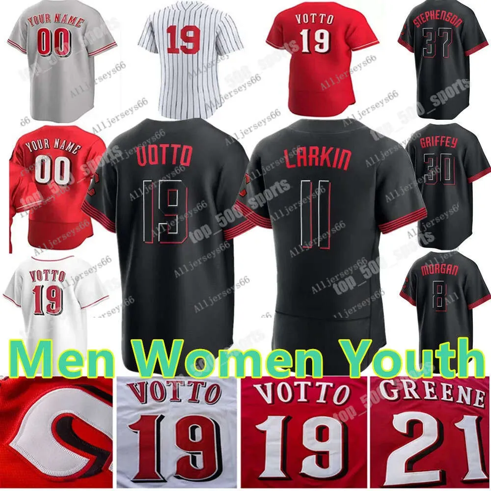 Özel Black City Connect Jonathan Beyzbol Formaları De La Cruz Jersey Joey Votto Hunter Greene Field of Dreams Stuart Fairchild Nick Lodolo