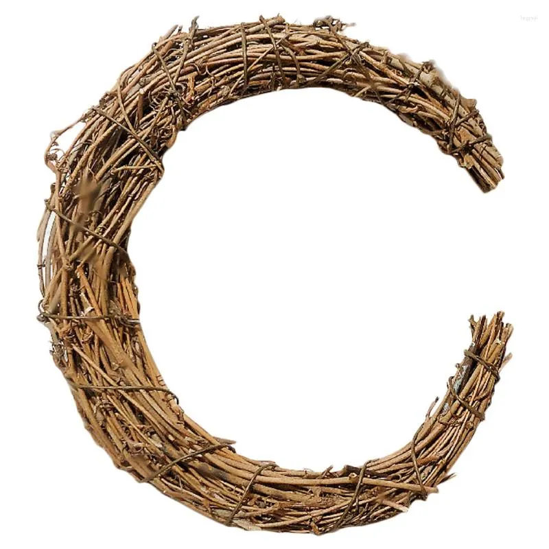 Dekorativa blommor smilax rotting diy krans ramar månform Circle Garland Materials Dream Catcher Natural Ring