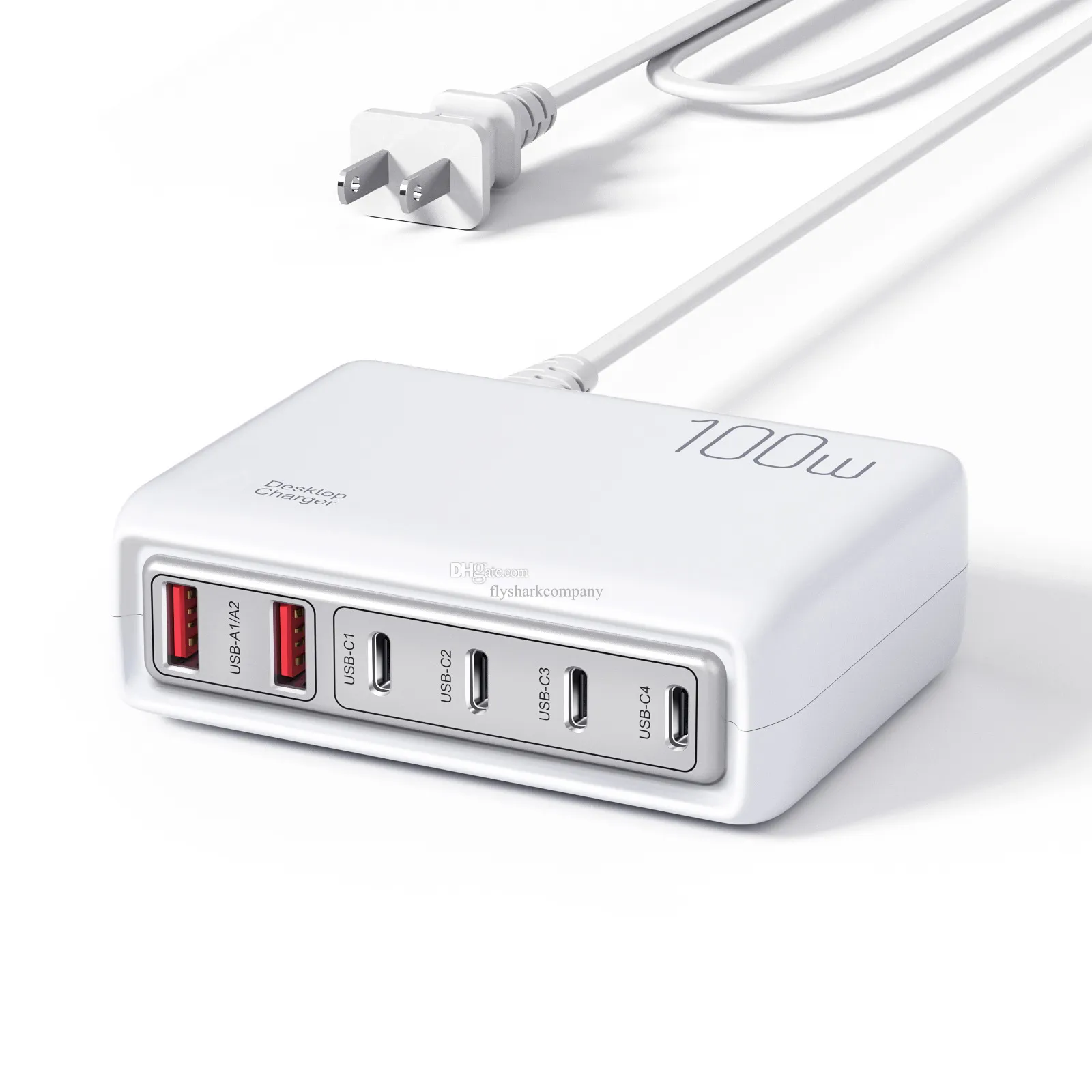 Stazione di ricarica per caricabatterie USB C da 100 W a 6 porte Porte multiple PD 20w Caricatore rapido di tipo C per caricabatterie per telefoni Samsung Adattatore portatile