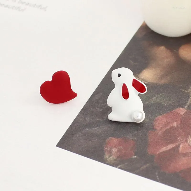 Boucles d'oreilles StudFor femmes dessin animé coeur rouge Anime pendentif boucle d'oreille petite amie fête cadeaux 2023 bijoux coréens