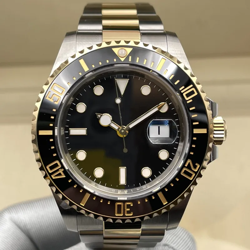 Relógios de pulso Relógio masculino de luxo Mostrador Sea Gradient Ouro 44m Dweller Watch safira Aço inoxidável 904L Automático Mecânico à prova d'água luminoso Montre De Luxe