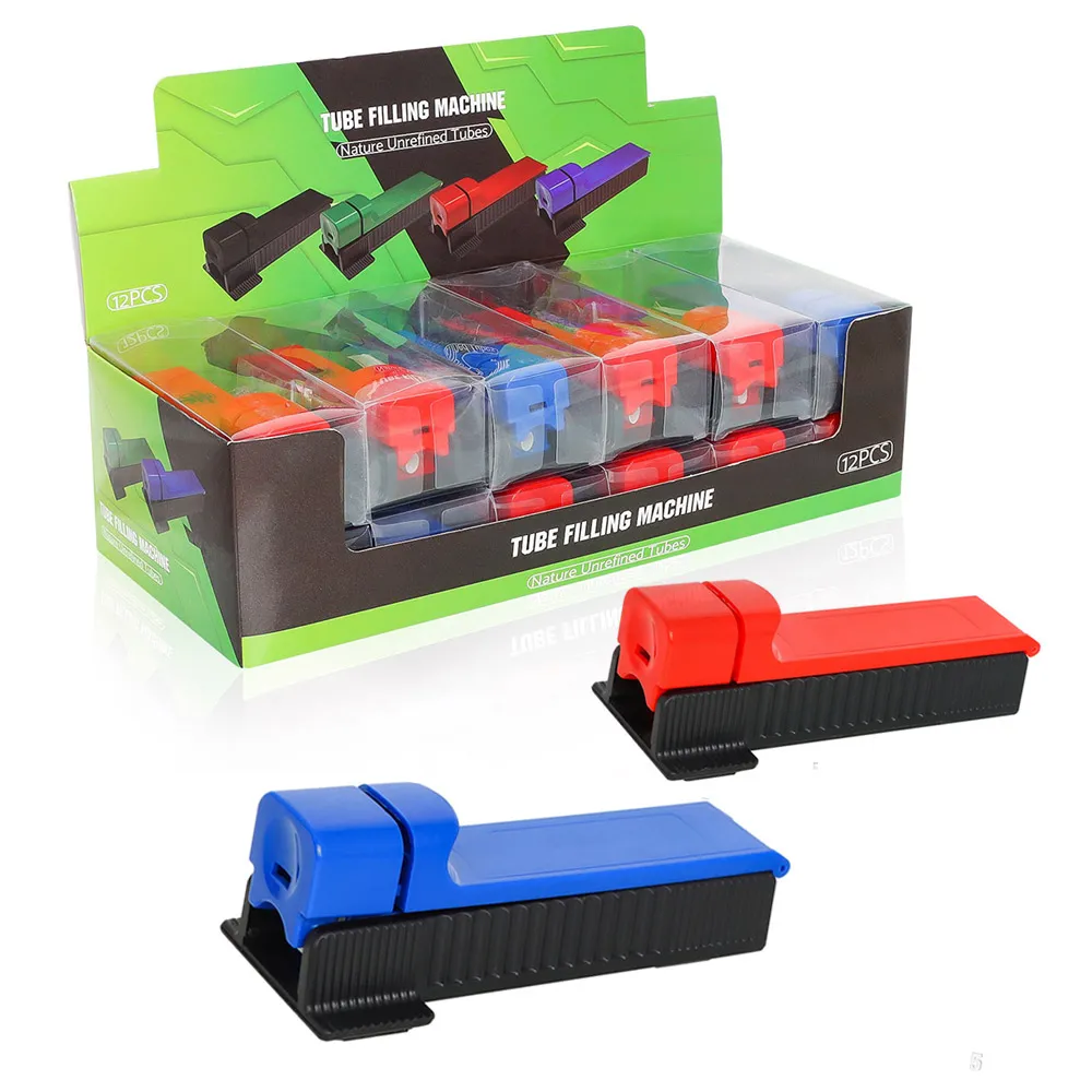 High Quality Plastic Rolling Injector Rolling Machine Manual Tobacco Roller Cigarette Maker Single Tube For Regular Size Cones Tubes Color Random