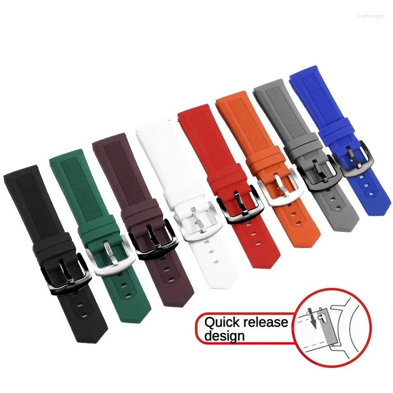 Pulseiras de relógio universal à prova d'água pulseira de borracha 18/20/22/24 mm pulseira de silicone macio para homens e mulheres