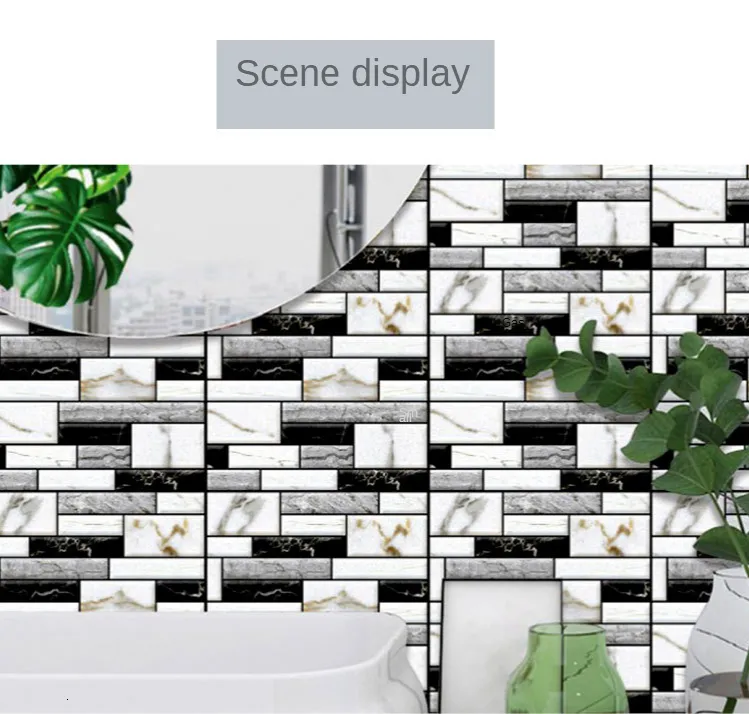 Waterproof 3D Self Adhesive Tile Sticker Tiles For Wall For Kitchen ...