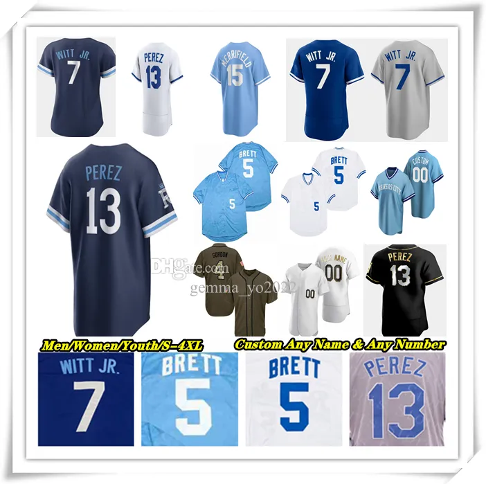 Maglia da baseball KC Bobby Witt Jr Salvador Perez MJ Melendez Vinnie Pasquantino George Brett Bo Jackson Edward Olivares Michael Massey Nick Pratto Royal Zack Greinke