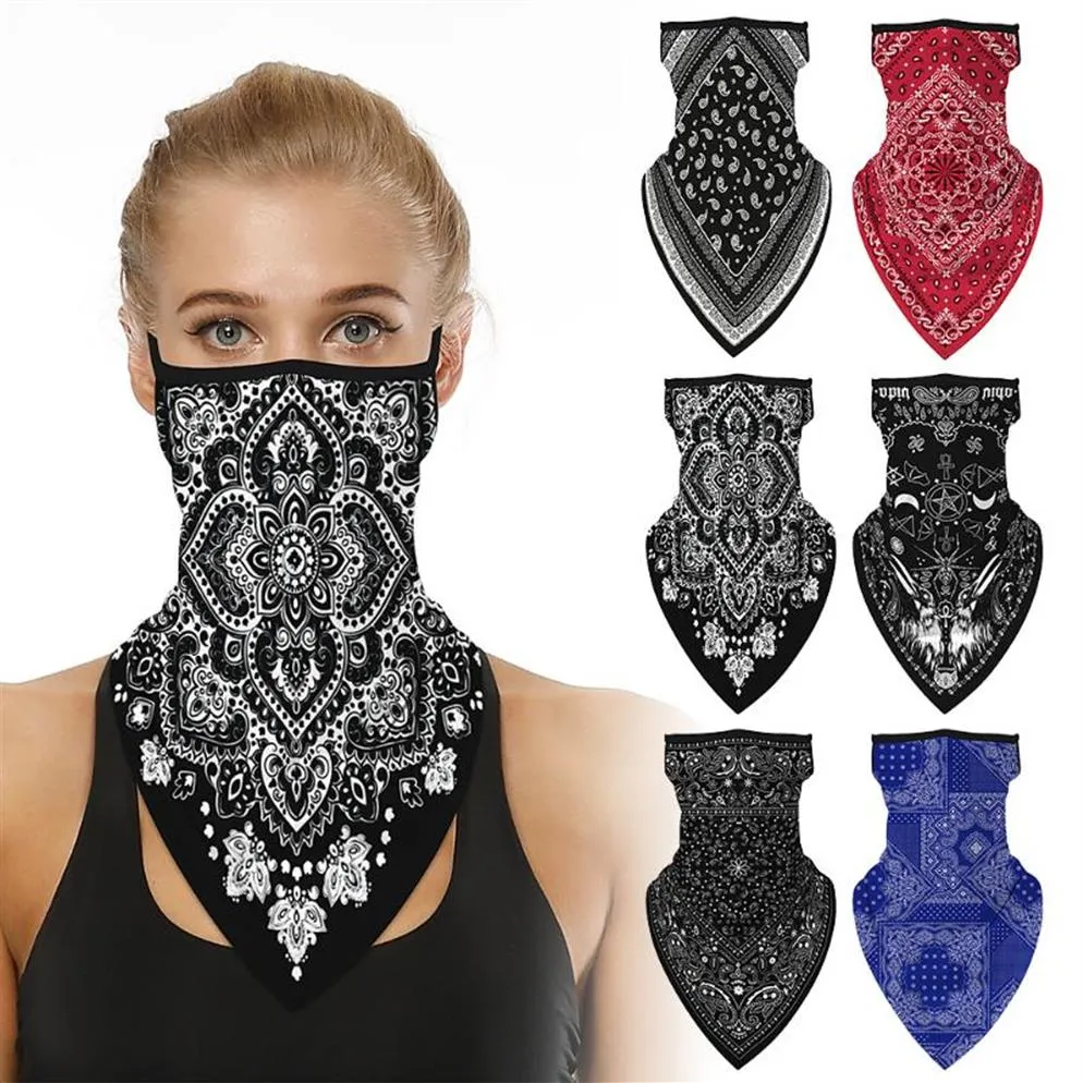 Rowerowe rowerowe rowerowe maska ​​maska ​​szyi gaiters anty-dust UV Ochrona mężczyźni kobiety motocykl twarzy maska ​​bandana z uszami 238h