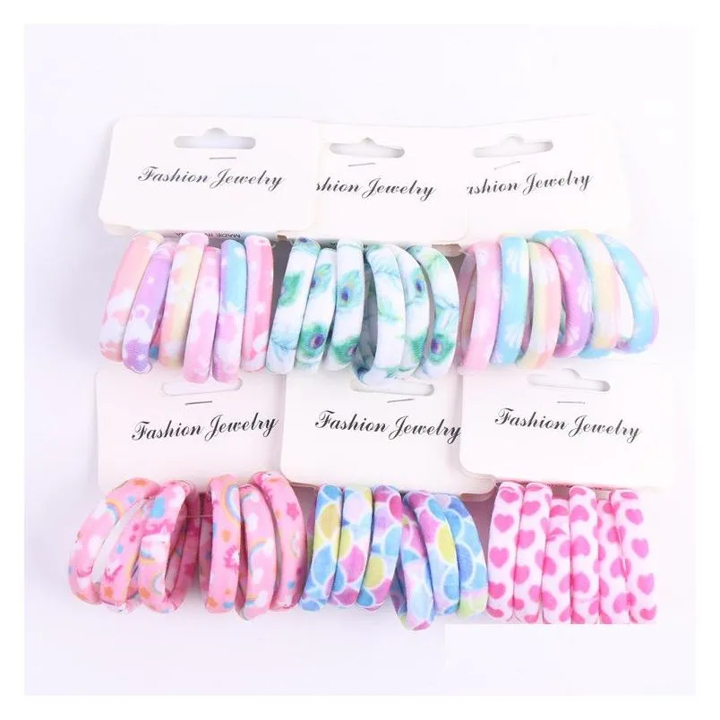 Hair Accessories Children Rubber Band Ponytail Holder High Elastic Nylon Towel Ring Print Ties Rope Hairbands Kids Drop Delivery Bab Dhwp2