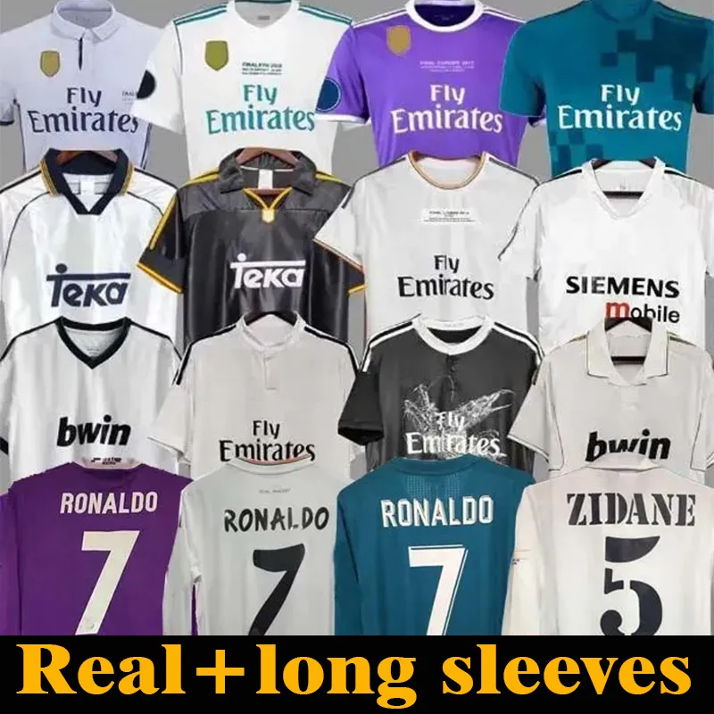 Retro voetbalshirts Voetbalshirt met lange mouwen Ronaldo #7 Real Madrids Maillot Benzema Ballon voetbalshirt