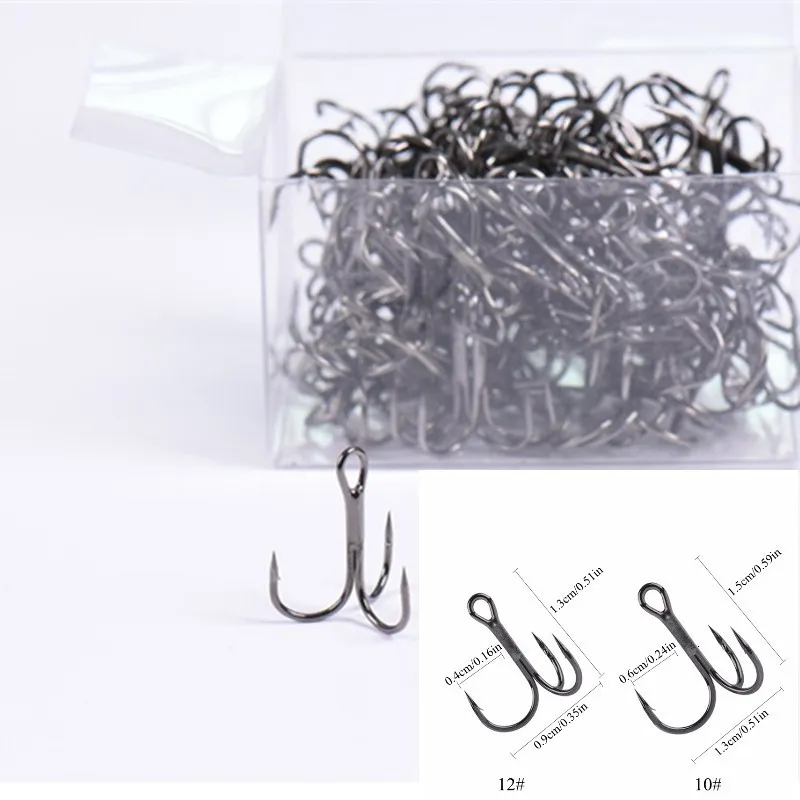 Cheap 100pcs Treble Hooks for Fishing Lures High Carbon Steel