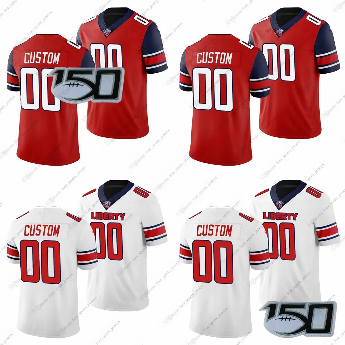 Custom NCAA Liberty Flames College Football Jerseys Yarbrough Durocher Hanshaw Henderson Jenkins Mastroianni Boyd Doss Fenimore Gadlin Graham Hannibal Harley