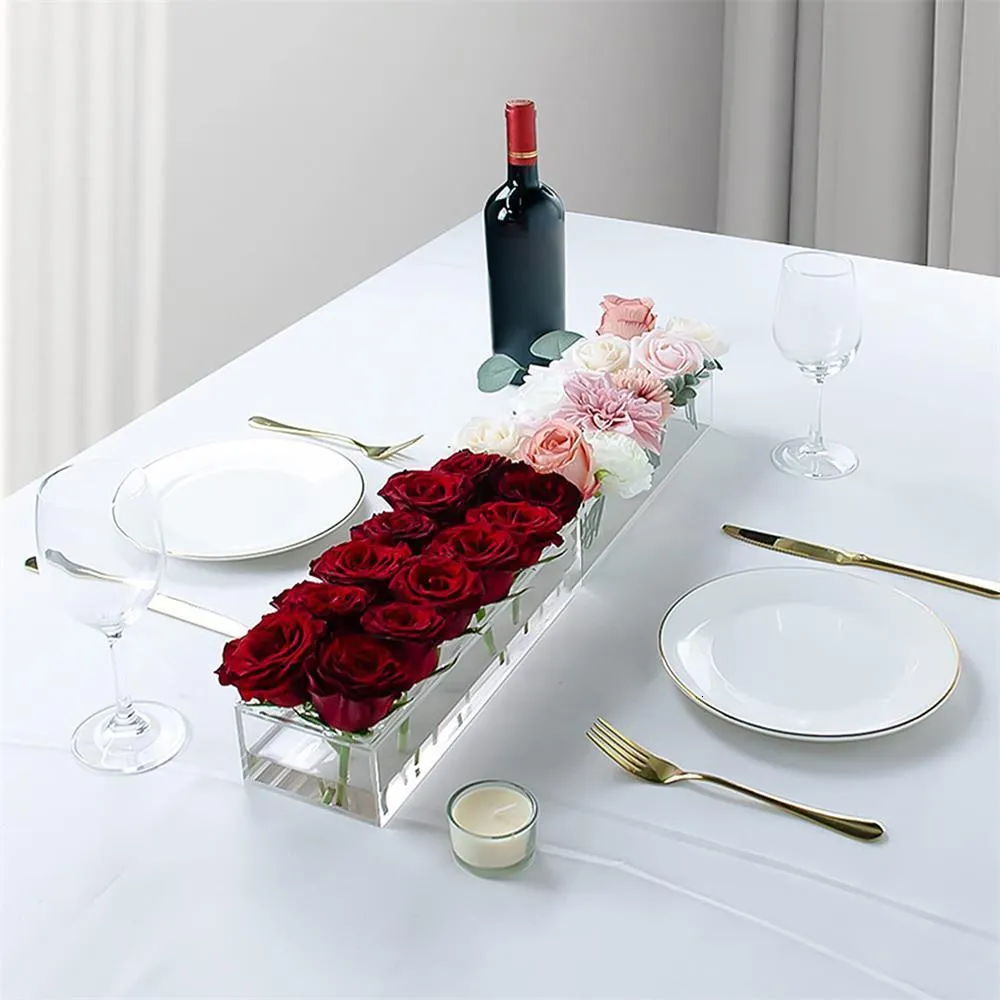 Vasi Vaso Di Fiori In Acrilico Trasparente Centrotavola Floreale  Rettangolare Tavolo Da Pranzo Decorazioni Matrimoni Romantico San Valentino  230617 Da 16,89 €