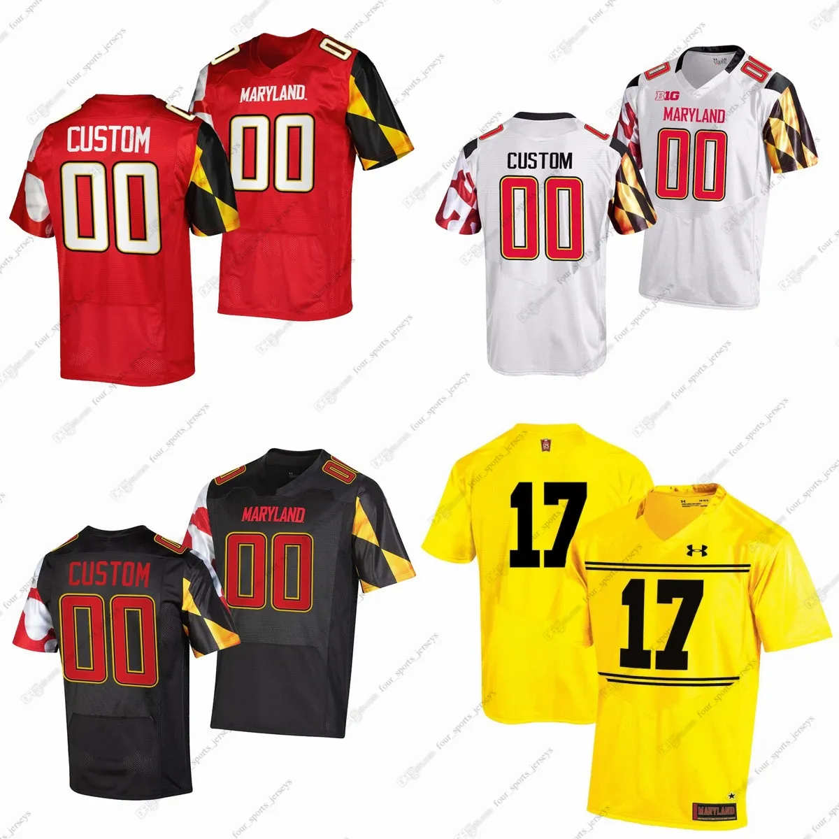 Anpassade NCAA Maryland Terrapins College Football Jerseys Samuels Spragins Thomas Wheatland Wyatt Atogho Ball Boyd Brade Brade Branion Coley Jr. Cooley Perry Fisher