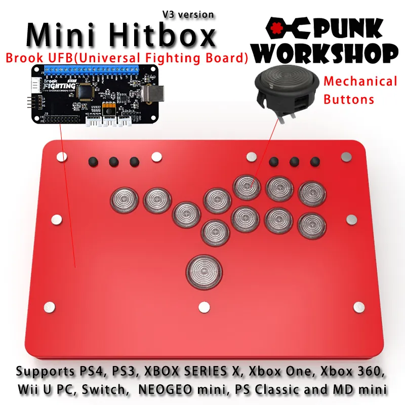 Punk Workshop Mini HitBox V3 SOCD Fighting Stick Controller