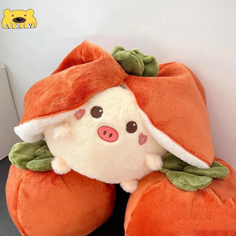 Animaux en peluche en peluche 2in1 mignon cochon en peluche Flip fruits à lapin oreiller peluche Lop oreille lapin peluche jouets enfants cadeau 230617