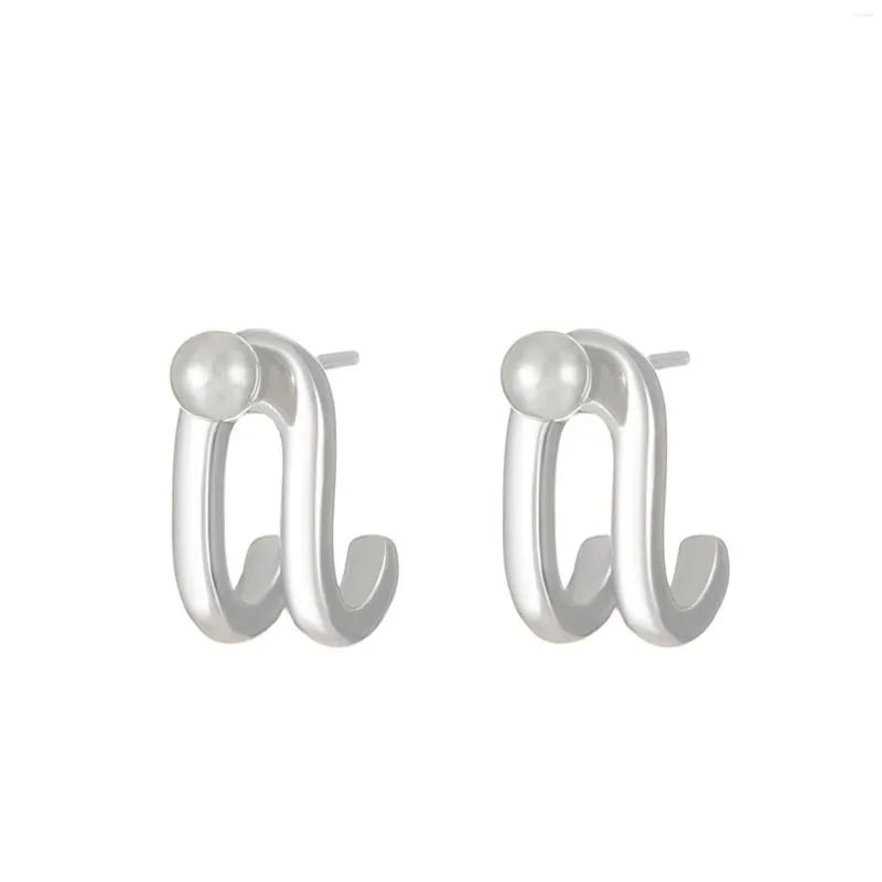 Boucles d'oreilles créoles double ligne arrière suspendues pour hommes et femmes crochet d'oreille en forme de C simple