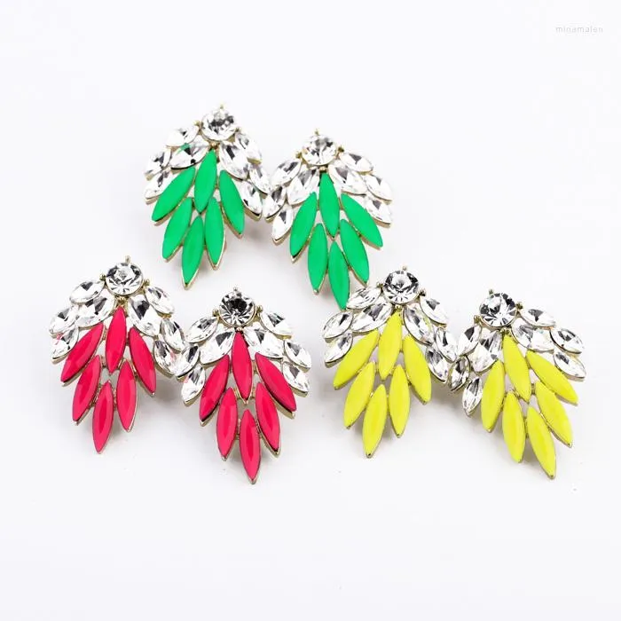 Stud Pendientes Llegada Imitación A la venta Mujeres de calidad superior Tres colores Rojo Verde y amarillo