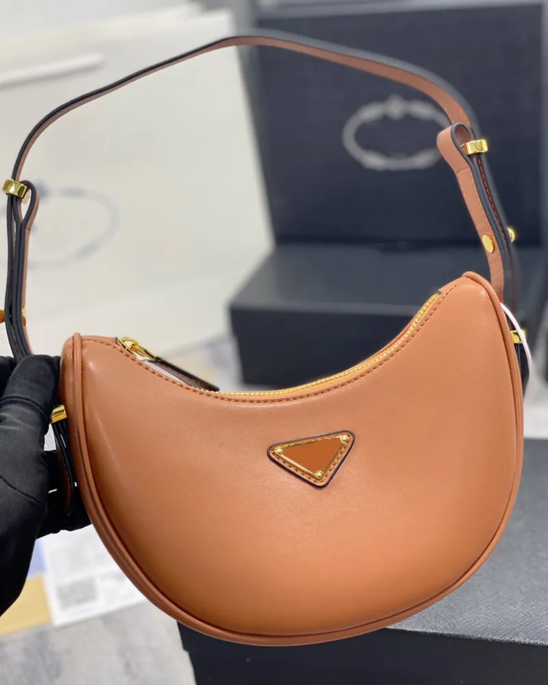 Designer Shoulder Bags Totes Handbags for Women Fashion New Half Moon Bag High Quality Brown Leather Woman Tote Handbag