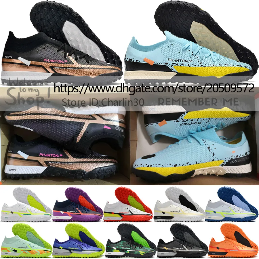 Send With Bag Quality Soccer Boots Phantom GT2 Elite Pro TF Turf Neymars Football Cleats Mens World Cup Soft Leather Comfortable Lithe Training Soccer Shoes US 6.5-12