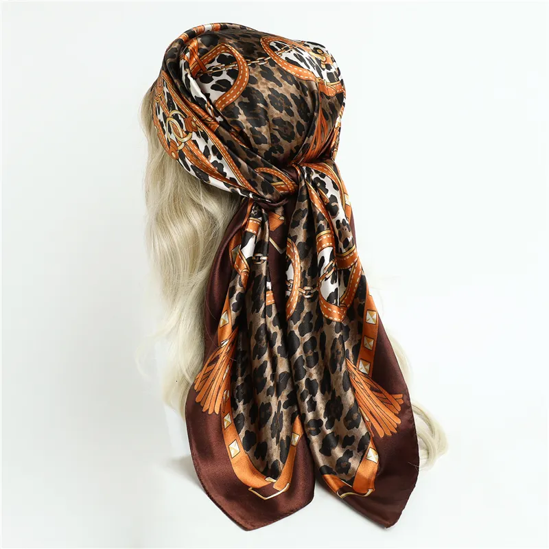 Bandanas Durag Fashion Satin Silk Square Scarf для женщин Дизайн Hijab Headsband Muss Muss Headscarbar Bandana Summer Shaw