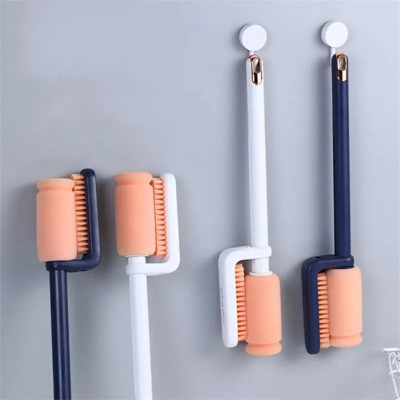 Bottle Cup Cleaning Brush Multi-functional Long Handle Triple Cup Household Soft Bristle Sponge Nylon Cleaning Brush