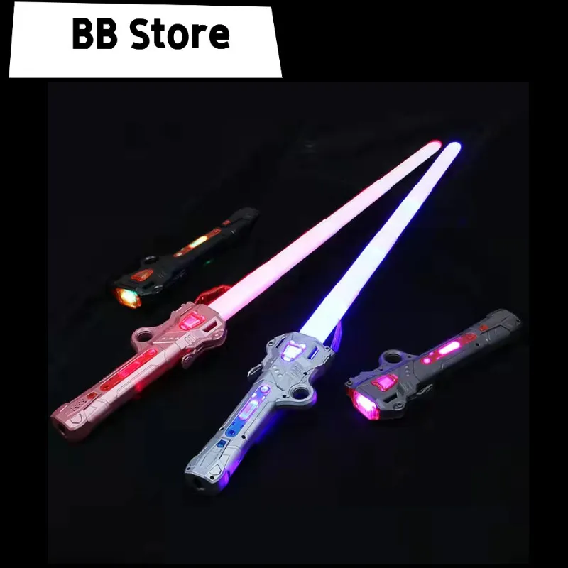 Новинка игры 7 Colors RGB Lightber Laser Sword Выдвижной 2 в 1 Flash Toys Dist Spinner Prop светящаяся игрушка для Childs 230617