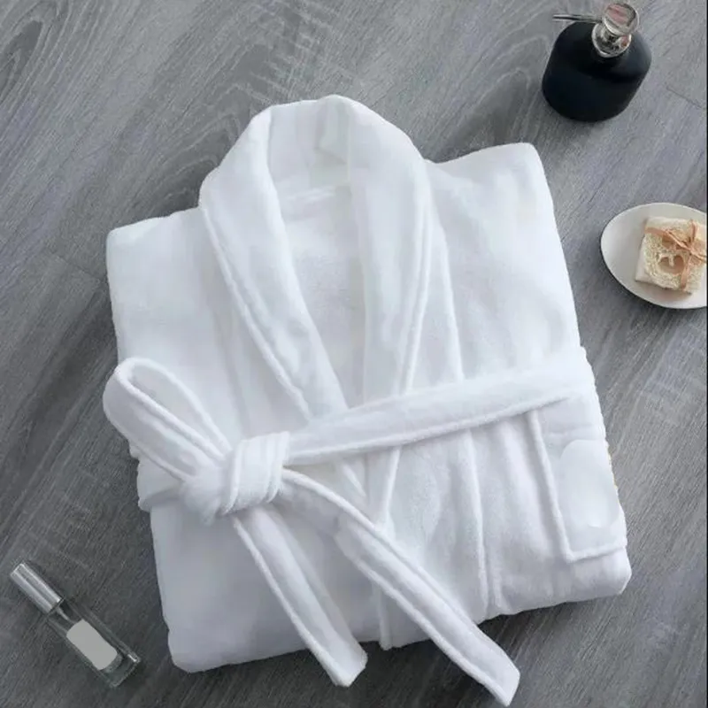 Moda doméstica Roupão de banho algodão puro masculino feminino roupão de banho material de toalha de dormir longo casal algodão absorvente de água secagem rápida