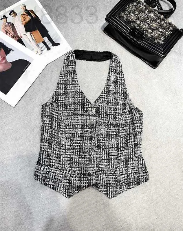 Frauen Tanks Camis Designer Sommer Neue Stil Spicy Girl Slim Fit Vielseitige Temperament Woven Plaid Hängenden Hals Weste Frauen o4L8