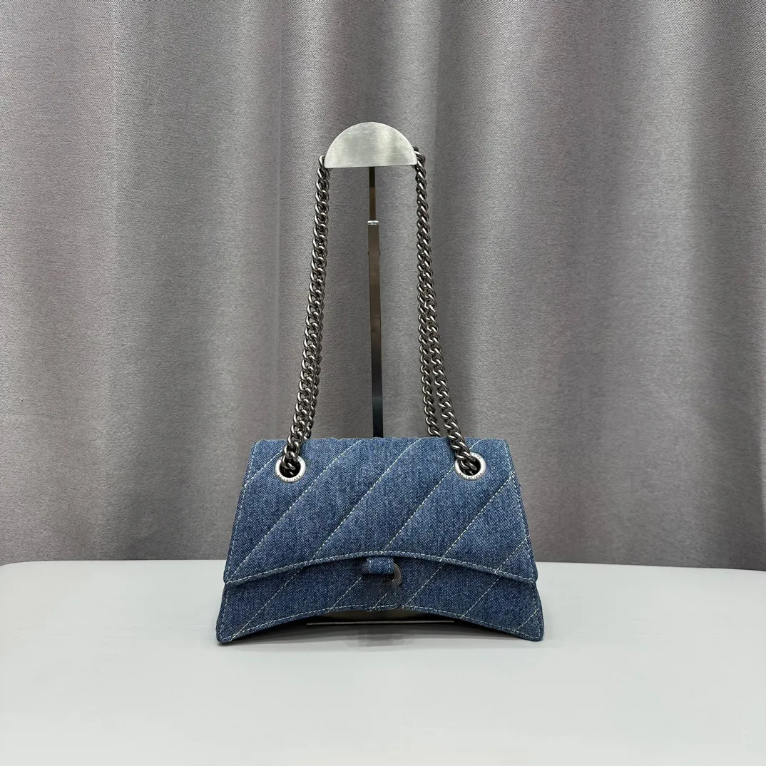 Denim bag Designer Chain Bag Women's Chain Shoulder Bag Quilted purse Crossbody Bag Handbag Parisian brand Classic unique signature arc shape styling backpackk 25cm