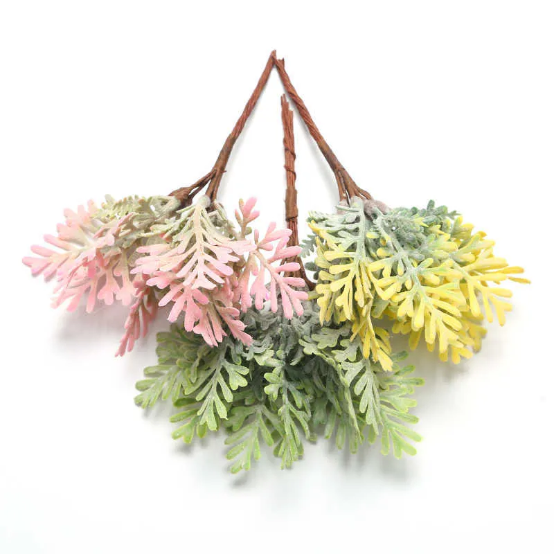 Dried Flowers 10PCs Artificial Mini Acorn leaf Bouquet For Wedding Home Room Decoration DIY Decorative Wreath Fake Flower
