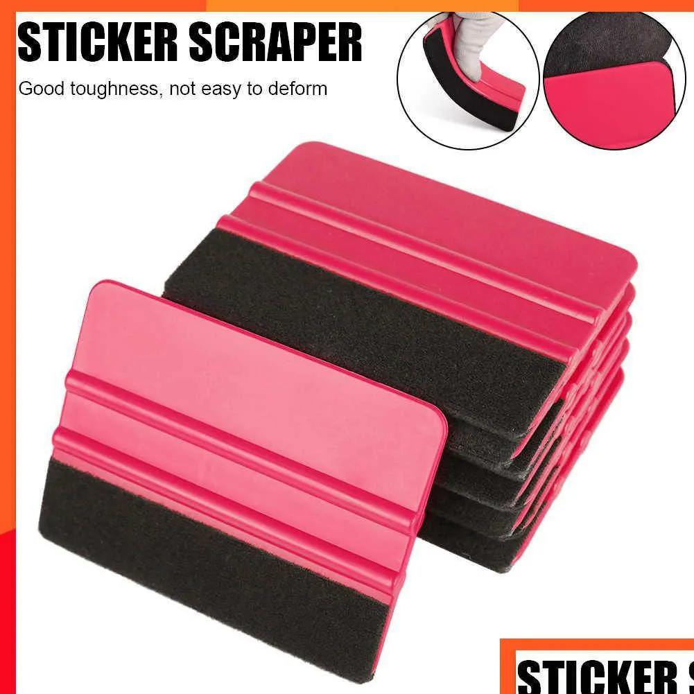 Diğer Araç Araçları 10 PCS Araç Vinil Wrap Scraper Yumuşak Keçe Film Ambalaj Tensavat Pencere Cam Temizleme Aracı Sticker Erişim Dhzug