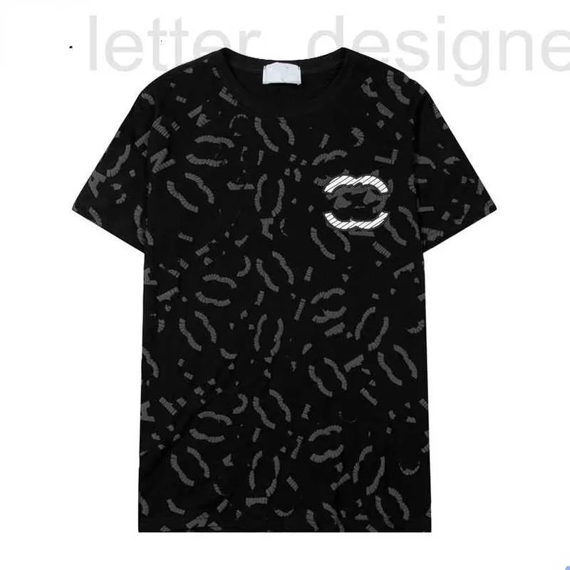 Męskie koszulki designerskie T-shirt 2023 Kanał projektu mody Womentop Bawełniany zmarszczki drukowane list Casual Para Ubranie 08-007 CVU2