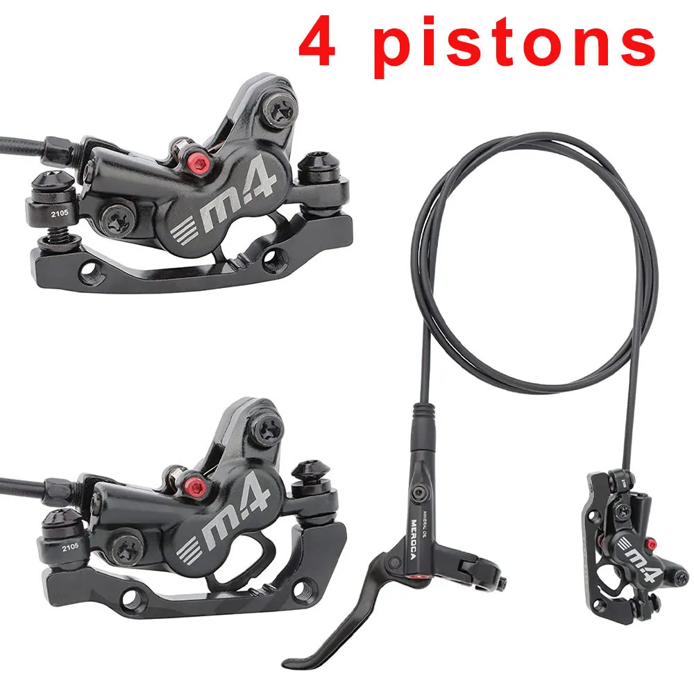 Bike Brakes MTB Hydraulic 4 Piston Disc Brake Oil Pressure Caliper
