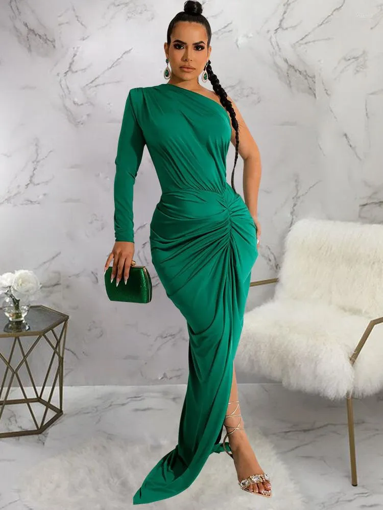 Long Sleeve Ruched Side High Split Maxi Dress with Empire Waistline and  Hooded Collar for Autumn/Winter from Dhgate Basic & Casual Dresses - price  40.01