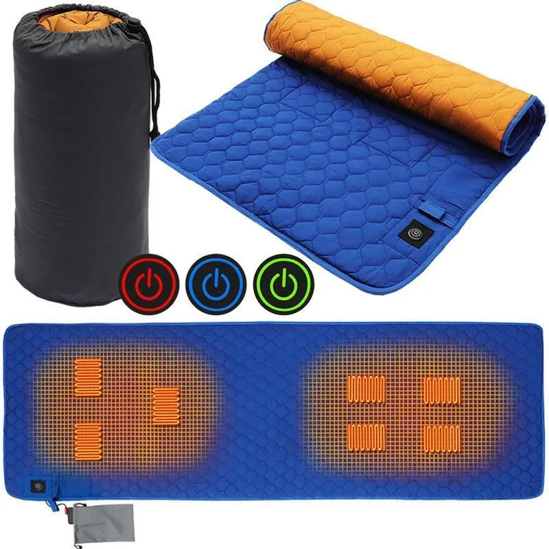 Sovsäckar utomhus USB -uppvärmningsmatta isolering camping uppvärmd madrassväska 230617