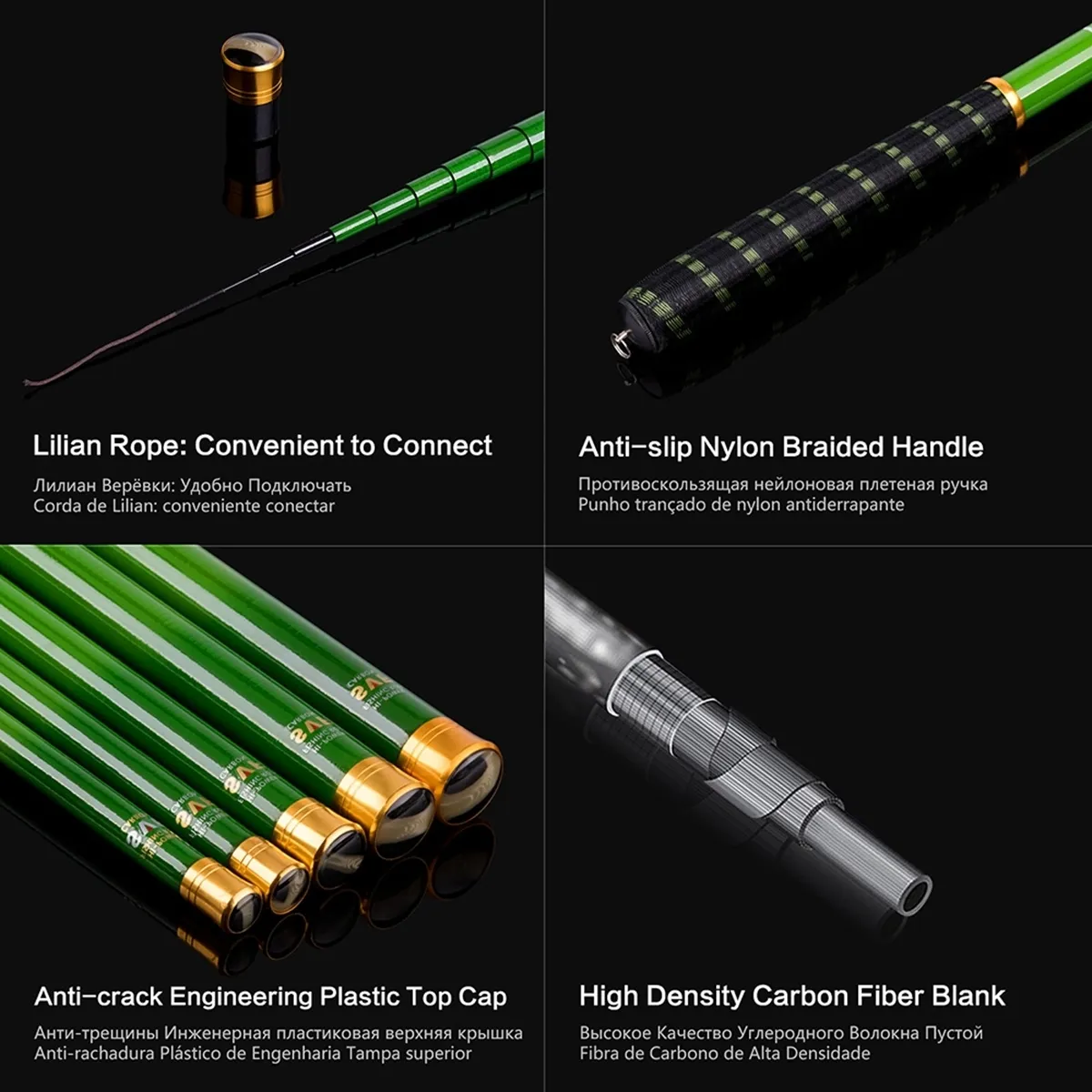 Boat Fishing Rods Goture BREEZE Rod Carbon Fiber 3.6M 7.2M Green Color  Ultralight Power Hand 3 7 For Freshwater Bass Carp Pole 230619 From Bian06,  $16.04