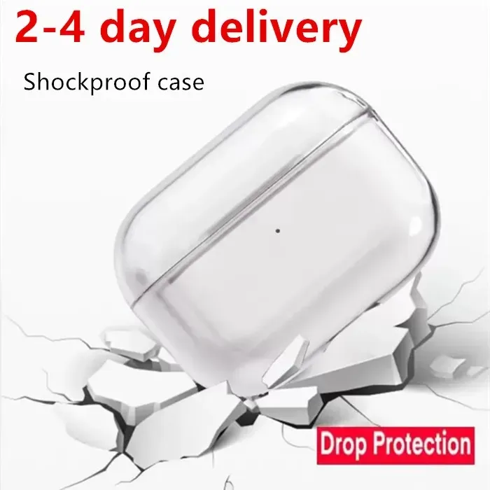 För AirPods Pro 2 2nd Generation Airpod Pros 3 Max hörlurar Tillbehör Solid TPU Protective Earphone Cover Wireless Charging stockproof Case