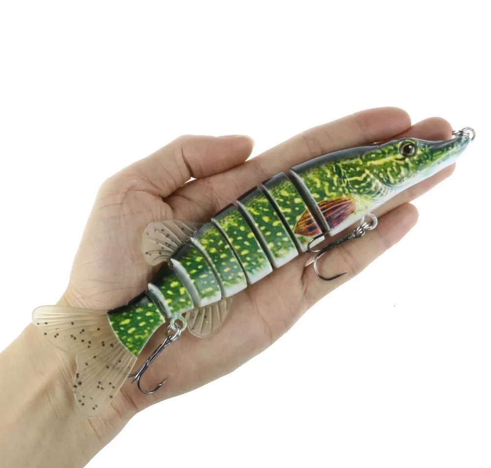 Yemler büyük boyutlu yumuşak kuyruk swimbait hayat benzeri çok eklemli balıkçılık cazibesi 20.5cm 70g pike muskie balık cazibesi deniz balıkçılığı yem 230619