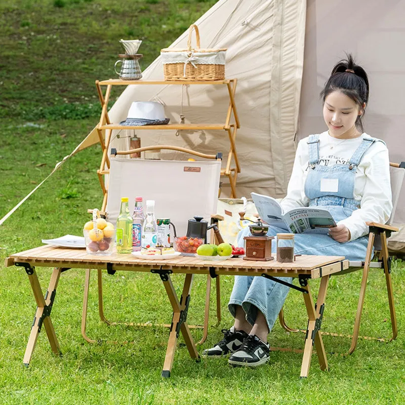 Bureau De Pique Nique Carré Polyvalent De Meubles De Table Pliante En Bois  Massif Portatif Pour Des Outils De Camping De Voyage Extérieurs/Intérieurs  Du 169,59 €