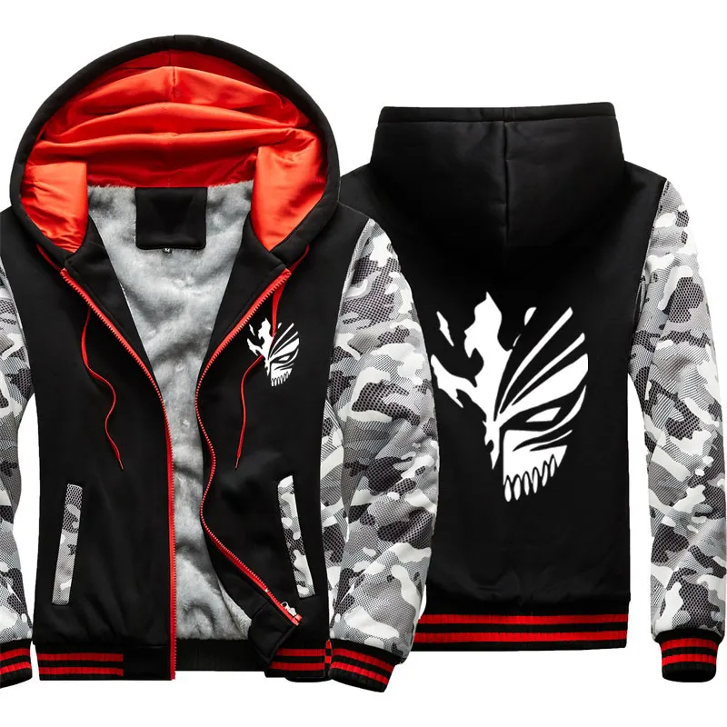 【Y2K】INSCRIRE W-Zip Bleach Sweat Parka Sosuke Aizen Bleach Streetwear Zip Hoodie Jacket | Anime Ape