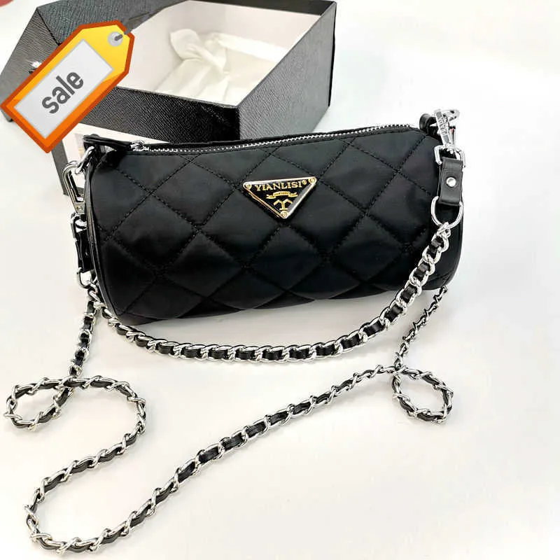 Top designer handtassen schoudertassen Tote dames nieuwe ketting kleine cilindrische draagtas mode 100 bijpassende diamantvormige crossbody tas fabrikanten directe verkoop