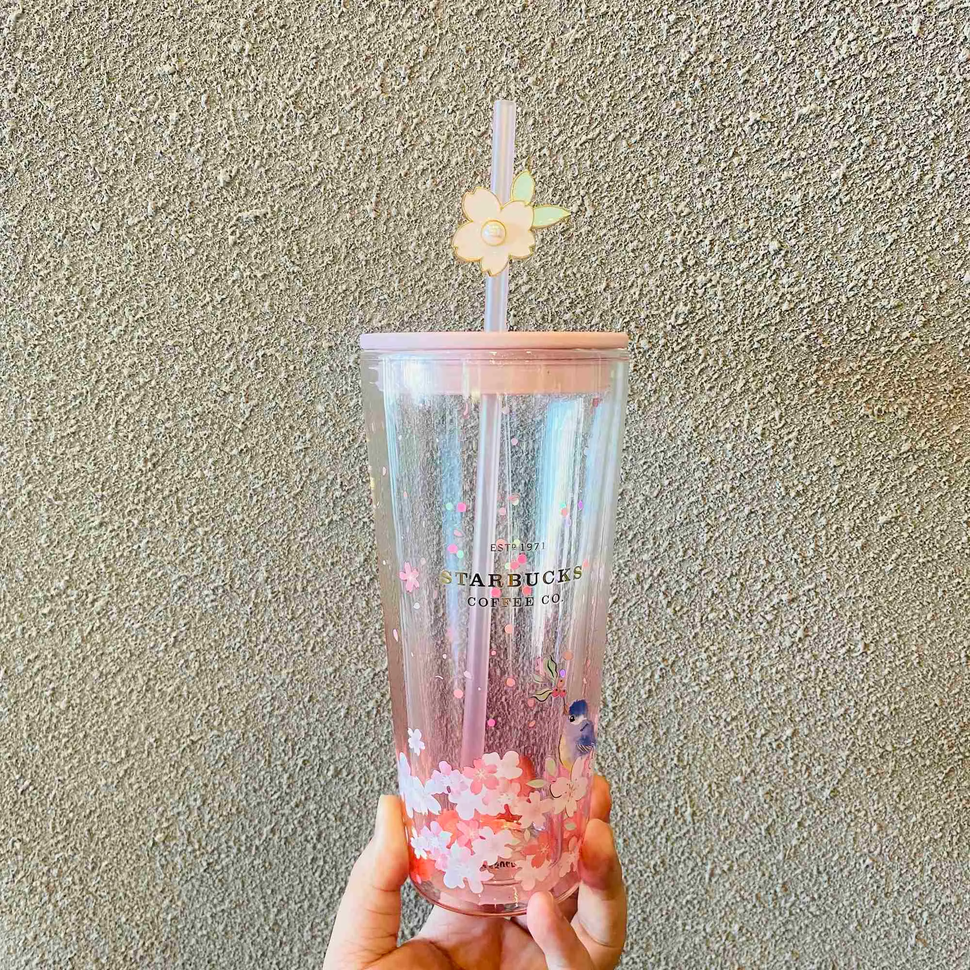 Sakura Cherry Blossom Double Wall Glass Cup, 591ml... From Killy1688, $27.6  | DHgate.Com