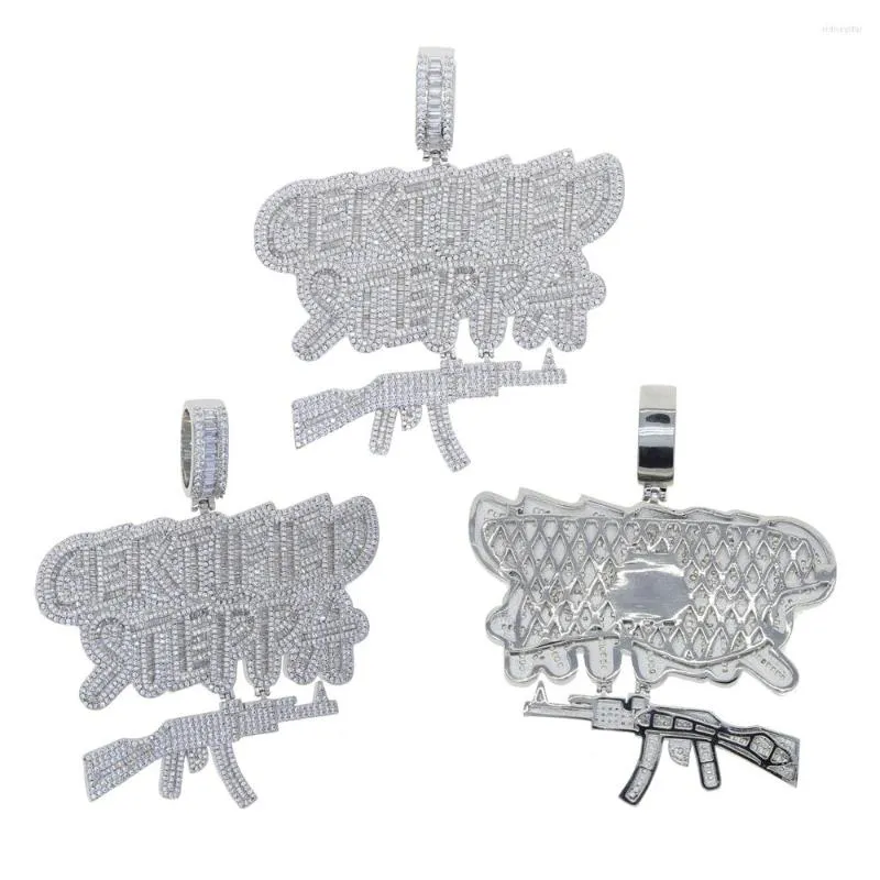 Chaînes En Gros Hommes Garçon Punk Gun Forme Charme Pendentif Avec Zircon Cubique Pavé Hip Hop Collier Bijoux Pour Cadeau De Fête