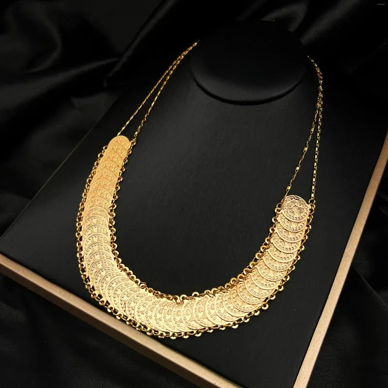 Chains MANDI Middle East Turkish Head Coin Necklaces Gold-plated Non-fading Ethnic Style Neck Women's Jewelry