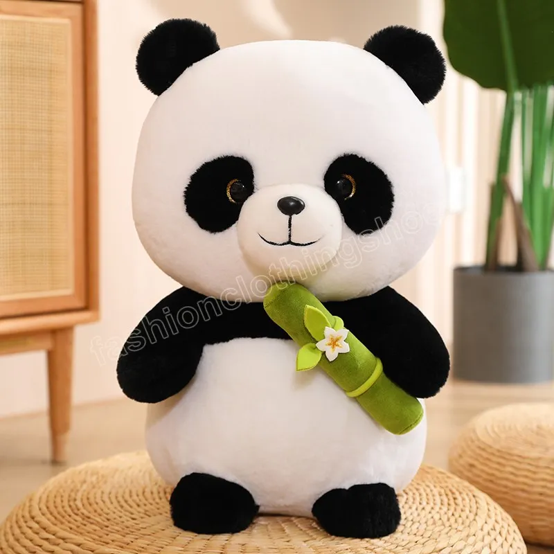 25cm Kawaii Panda Plush Toys Śliczne bambusowe panda niedźwiedzie z bambusową pluszową pluszową zabawką dla zwierząt dla dzieci prezent