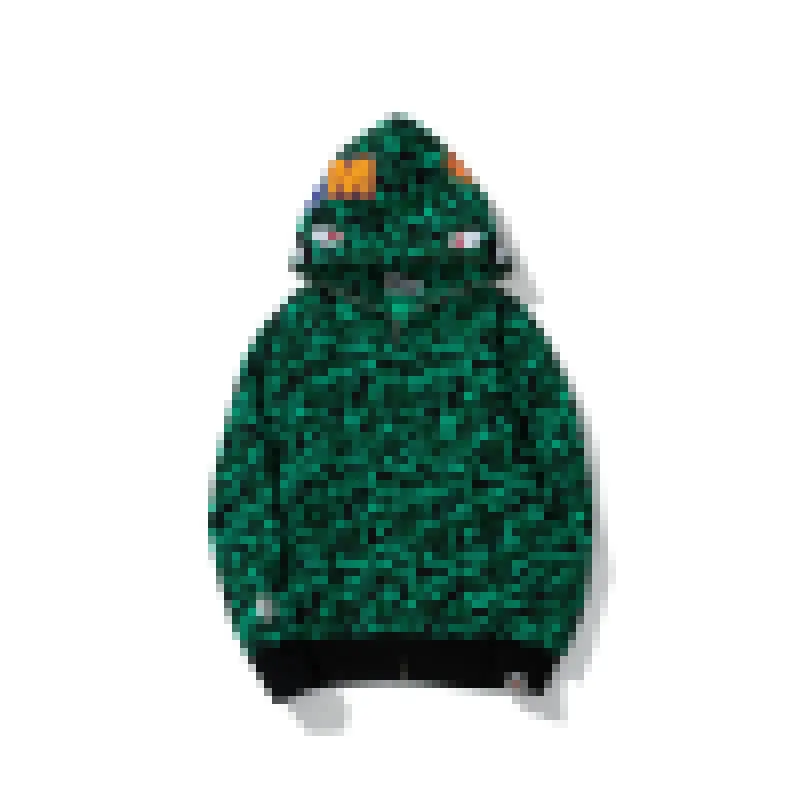 Купание новая популярная логотип с зеленым камуфляжным флисом с капюшоном с капюшоном
