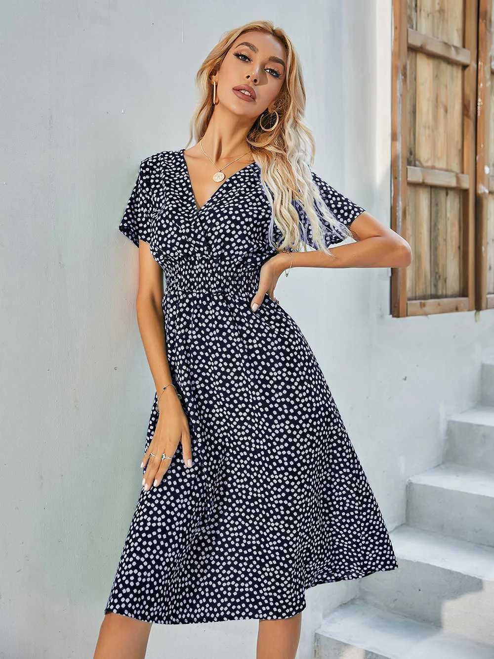 Women's Dresses Short Empire Dress Women Summer Casual Short Sleeve Dresses  Empire Waist Dress