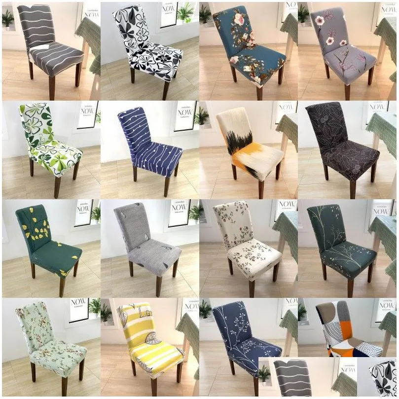 Chaise Couvre Élastique Jacquard Er Pour Salle À Manger Antipoussière El Banquet Protecteur Siège Drop Delivery Maison Jardin Textiles Ers S Dhf1A