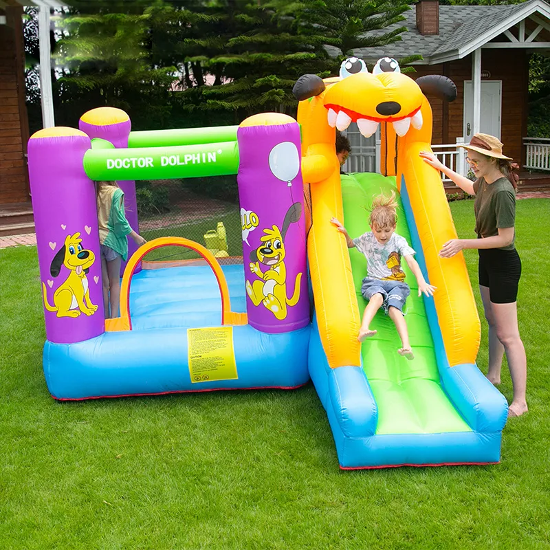 Inflatable Dog Playground Bouncy Castle With Puppy Slide And Bounce