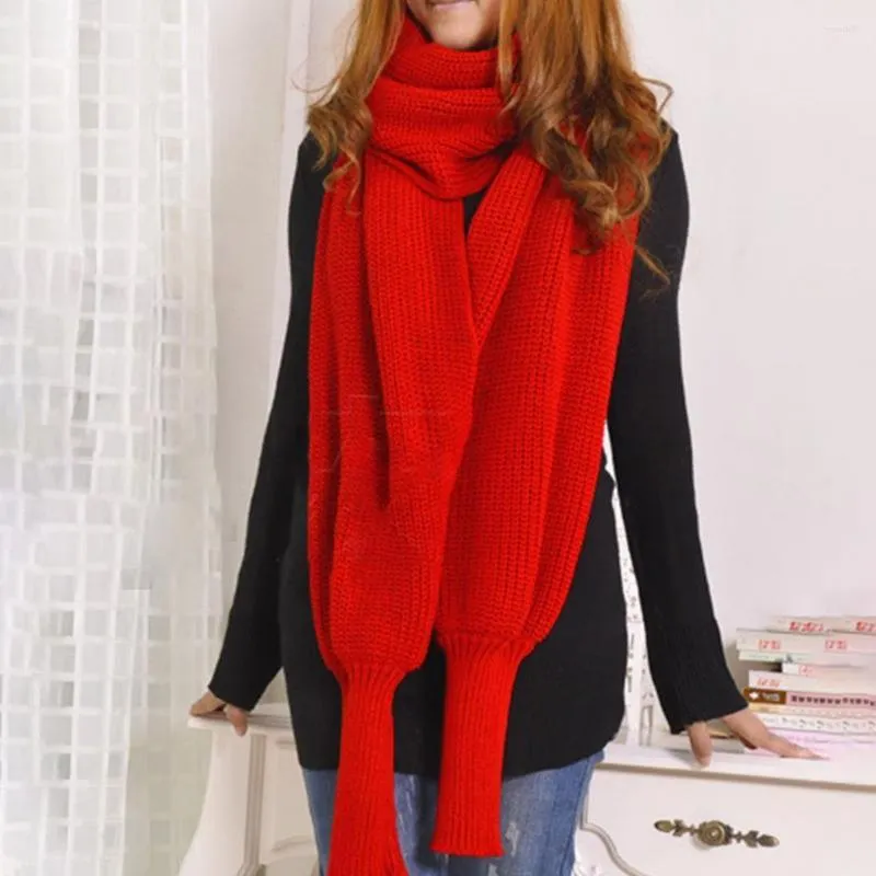 Scarves Chic Women Winter Shawl Soft Anti-shrink Scarf Pure Color